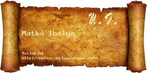 Matkó Ibolya névjegykártya