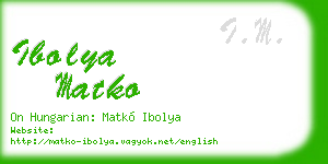 ibolya matko business card
